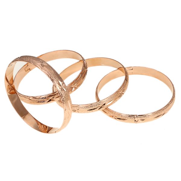 4 stücke Fashion Trendy Dubai Rose Gold Farbe Schmuck Armreifen für Äthiopische Armreifen Äthiopische Schmuck Armreifen Geschenk