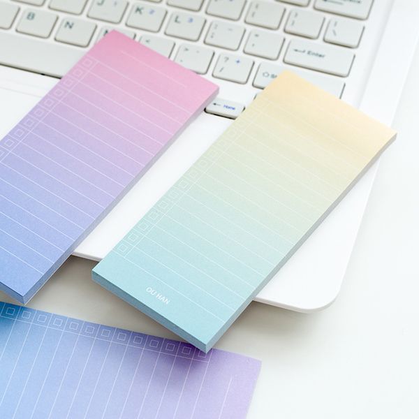 

40 Sheets Simple Note Pads Gradiant Color To Do List Memo Pads Planner Student Notepad School Stationery Note Pads