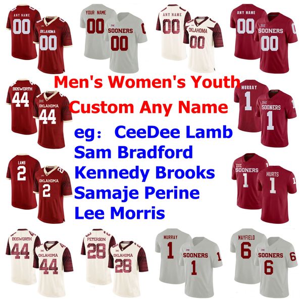 

oklahoma sooners college football jerseys womens tanner mordecai jersey trey sermon spencer rattler murray jr. caleb kelly custom stitched, Black