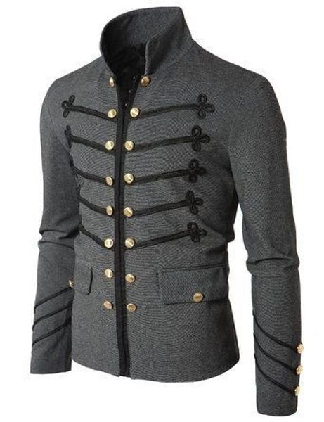 

european and american new embroidered double-breasted solid color leisure men's jacket, Black;brown
