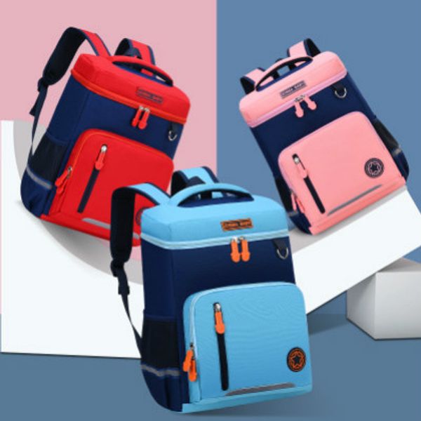 

children school bags boys girls shoulders bags kids solid color patchwork bag with stars high capacity bag school supplies wholesale