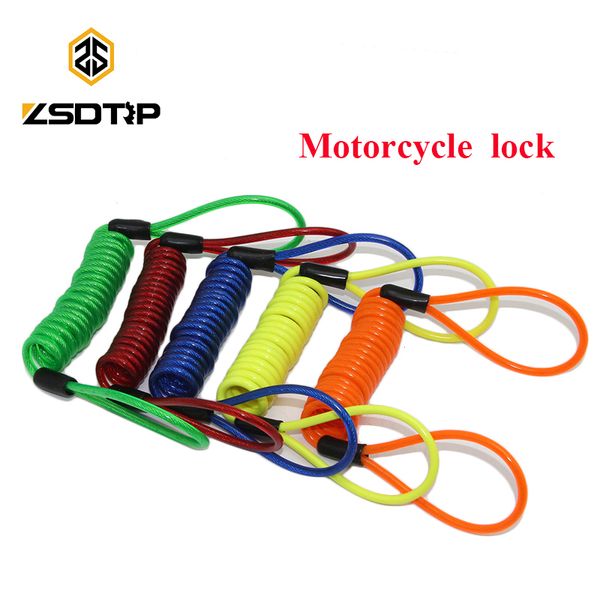 

zsdtrp 120cm alarm disc lock security anti thief motorbike motorcycle wheel disc brake bag and reminder spring cable