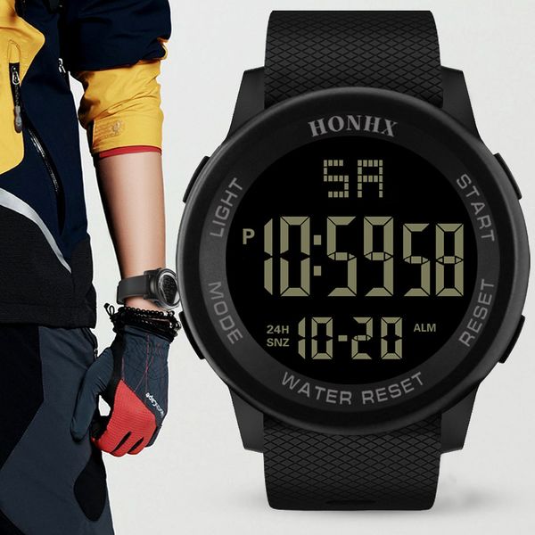 

relogio masculino luxury watch men analog digital sport led waterproof wrist watches erkek kol saati 2019, Slivery;brown