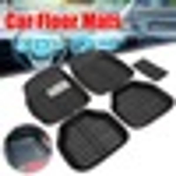 

5pcs universal car floor mats front rear driver passenger seat ridged floor mat interior carpet heavy duty protector