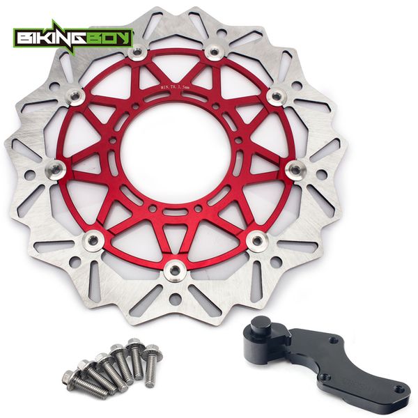 

bikingboy oversize front brake discs disks rotors brakcet bolts for cr 125 250 r e 2004-2008 crf 250 450 r 2004-2014