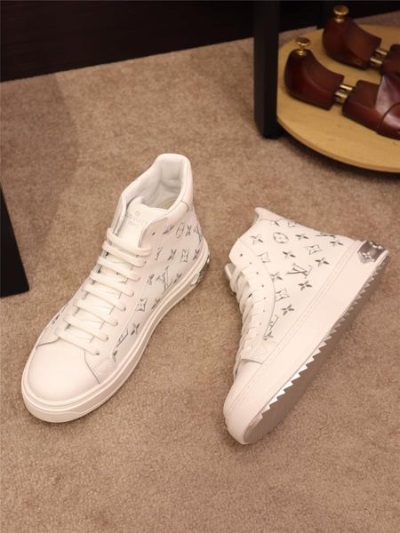 

d13 высокого качества мода плоской повседневной обувь мужчины обувь роскошь высоких кроссовки оригинальной упаковка коробка zapatos hombre б, Black