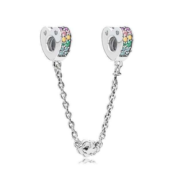 

new 100% sterling silver 1:1 glamour 797021nrpmx multi-colour arcs of love safety original women wedding fashion jewelry 2018 gift, Black