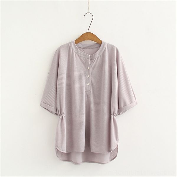 

middle-aged and elderly women's knitted short-sleeved plus size mom loose middle-aged and elderly women's knitted short-sleeved t, White