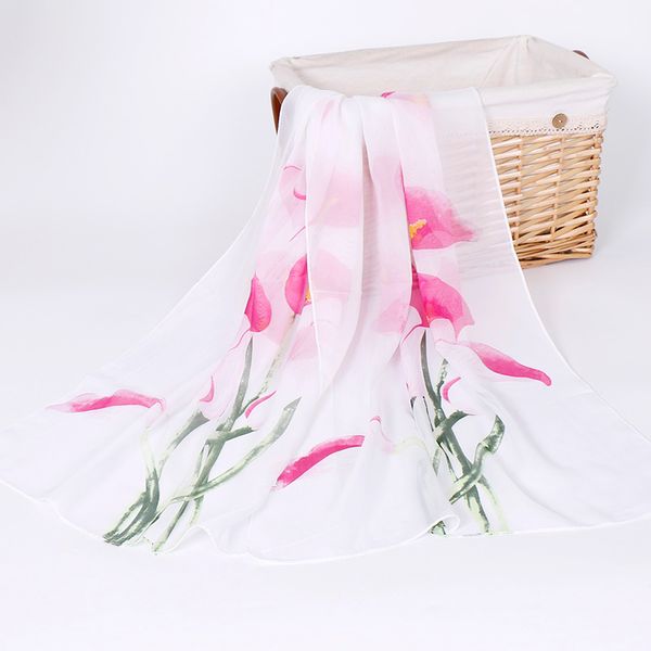 

spring and autumn new printed chiffon thin scarf women korean version of the wild sun gift gift scarf xq301, Blue;gray