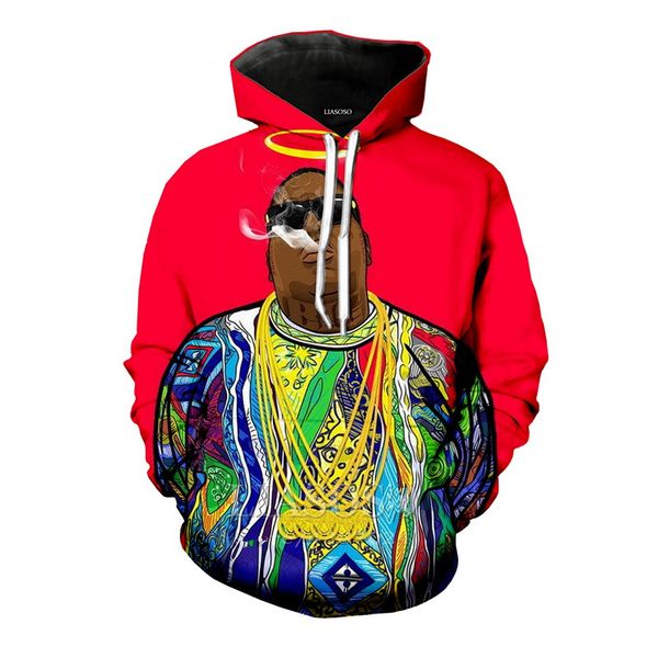 

men/women rapper tupac 2pac notorious b.i.g. biggie smalls 3d funny printed crewneck sweatshirt fashion casual 3d hoodies h559, Black