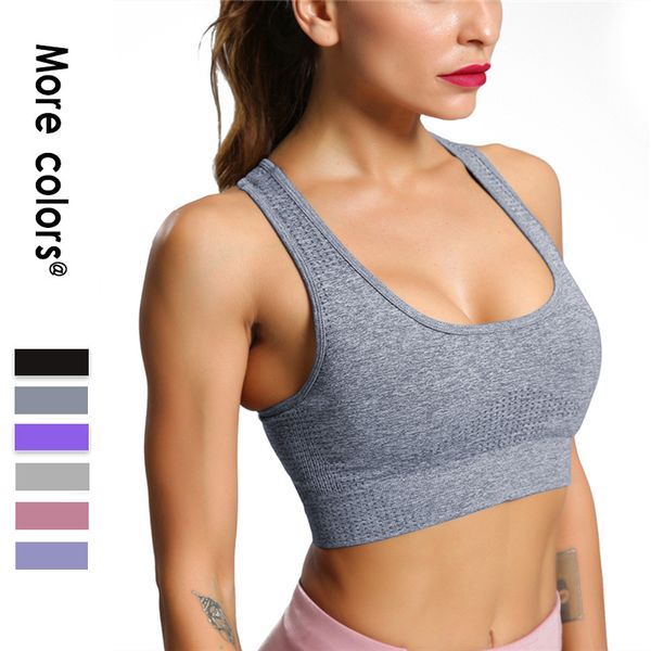

бесшовные спортивный бюстгальтер для женщин gym хлопок i-back push up crop top проложенный спорт тренажерный зал тренировка бюстгальтер верш, White;black