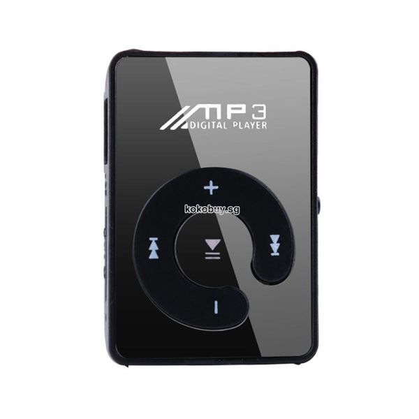 

Модный клип Спорт USB Micro SD TF Зеркало C Кнопка MP3 Music Media Player Черный