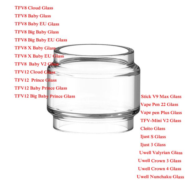 

Толстяк продлен Pyrex стеклянная колба для Смок TFV12 принц TFV8 большой ребенок х Baby зверь Vape ручка 22 плюс я клейте танк валирийской