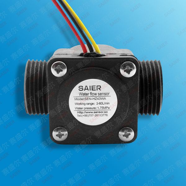 Su Akış Ölçer Debimetre Yakıt Ölçer Salonu Akış Sensörü Endüktif Anahtarı Sayacı Göstergesi G3 / 4 DN20mm 2-60L / Min DC4.5V-18V