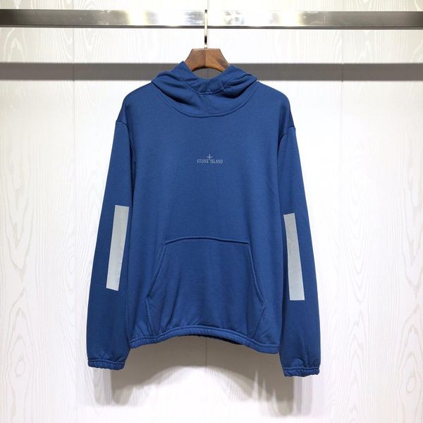 

fashion brand hoodies luxury stones islands mens designer pullover classic compass logo reflective terry trend kangaroo pocket sweater, White;black