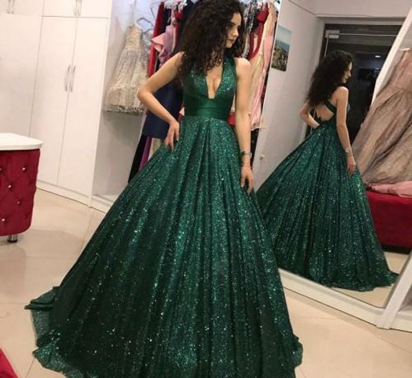 Abiti da sera con paillettes di alta qualità 2019 Una linea Red Carpet Celebrity Holiday Women Wear Abiti da ballo per feste formali Custom Made Plus Size