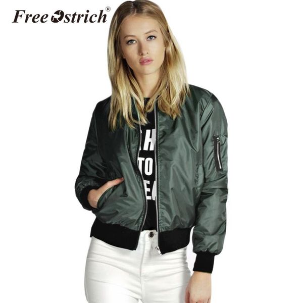 

free страус осень зима bomber jacket 2019 женщины куртка повседневный тонкий короткие пальто одежда женская jaqueta feminina d35, Black;brown