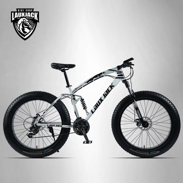 

lauxjack mountain fat bike 26 wheels shimano 24 speed full suspended frame
