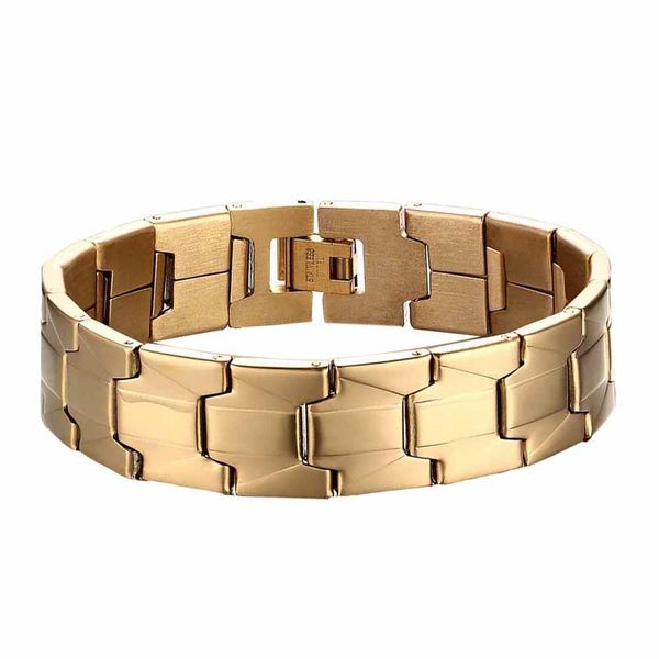 

men fashion stainless steel chain link strand bracelet bangle wristwatch band jewelry decor gift, White