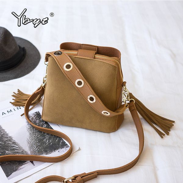 

ybyt nubuck pu leather women bucket bag vintage casual wide shoulder strap women bag crossbody bag ale tassel female handbag t200102