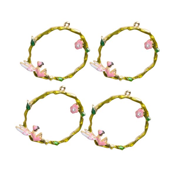 

4pcs baby shower gifts angel garland pendants hanging ornaments earrings findings souvenir garment showing crafts, Black