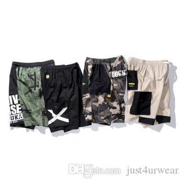 

mens summer cotton breathable shorts fashion cargo street hip hop short pants knee length casual male clothing, White;black