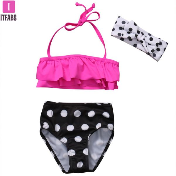 

cute kids summer baby girl swimsuit polka dots bikini set girls bathing suit swimwear swimming swimmer costume clothes