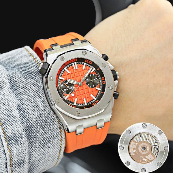 

luxury watch montre de luxe mens designer watches mechanical automatic watch sapphire green dial rubber strap 42mm steel sport wristwatches, Slivery;brown