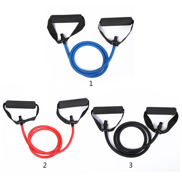 

single resistance band exercise tube for resistance training physical therapy home workouts yoga equipment, Black;gray