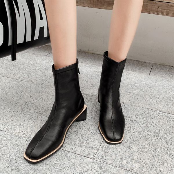 

boots woman 2019 autumn boots small short with thin increase with woman, Black