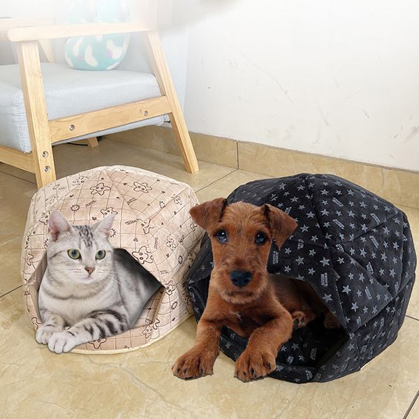 

pet dog bed cat house puppy knnel detachable washable plush sleeping bag dogs pet litter deep sleep nest beds perro gatos