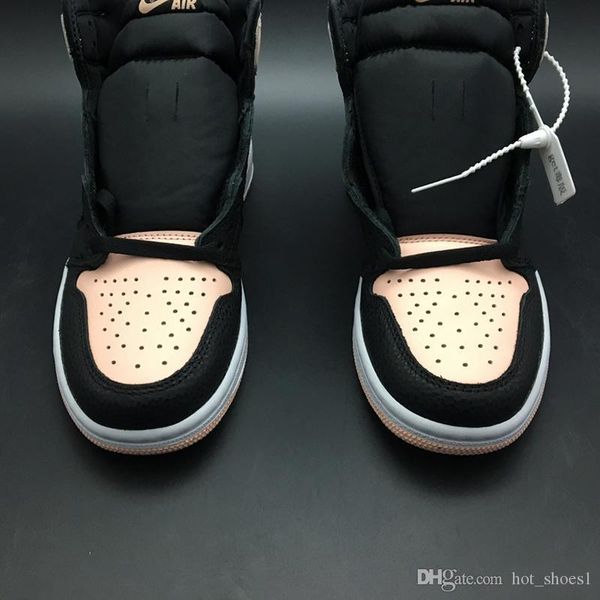 

air 1 high og crimson tint 555088-081 1s i black pink kicks men basketball sports shoes sneakers trainers with original box, Black;white