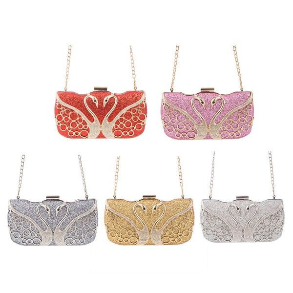 

дамы банкет вечерняя сумка блестящие блестки горный хрусталь лебедь украшения ужин клатч невеста свадьба выпускной вечер сумочка кошелек