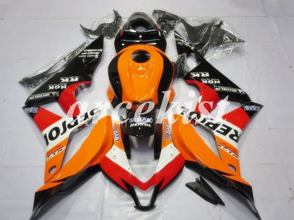 

new abs injection motorcycle full fairings kit fit for honda cbr600rr f5 2007 2008 07 08 600rr bodywork set orange red light