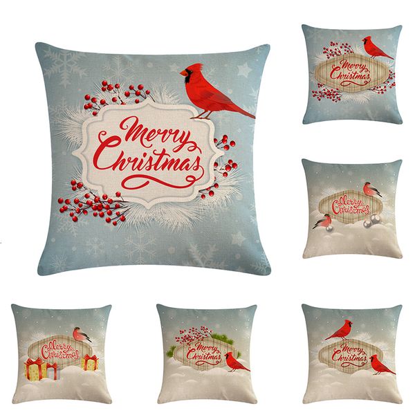 

рождественские птицы стиль подушка обложка санта-клауса рождественские подарки приветствия диван декор декоративные наволочки merry xmas pre