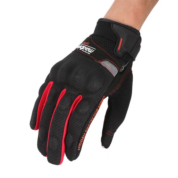 

breathable full finger gloves motorcycle gloves motorcycle gant moto touch screen motocross glove racing riding guantes red, Black