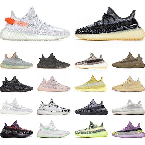 

fashion kanye west running shoes zyon asriel tail light linen earth desert sage cinder static reflective mens womens sneakers size 36-48, White;red