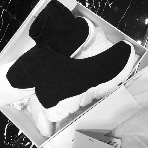 

2019 speed stretch-knit mid sneakers women men casual shoes shoes speed training knit mid black
