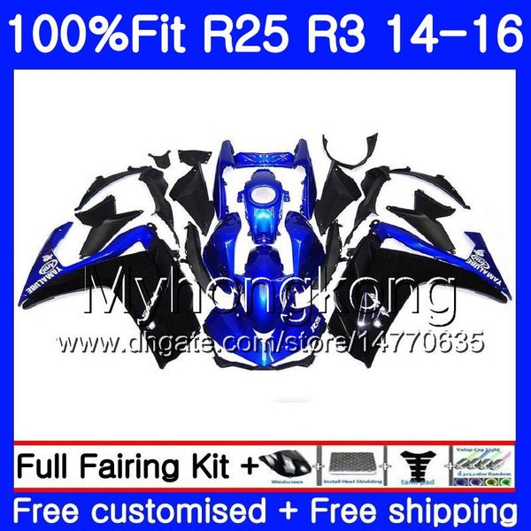 Einspritzung für Yamaha YZFR25 YZF R25 R3 2014 2015 2016 2017 240HM.34 YZF-R25 YZF-R3 R 25 Karosserie blau heiß YZFR3 14 15 16 17 Verkleidungsset