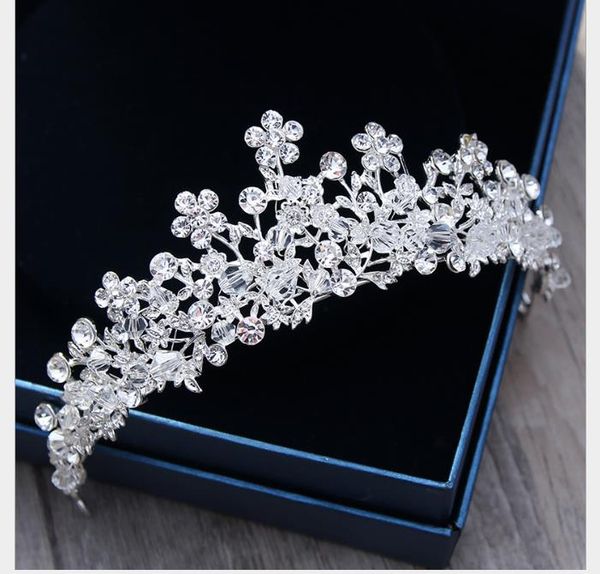 

diamond pearl crystal bride crown headwear wedding gift princess beauty choice crown hair jewelry, Slivery;golden