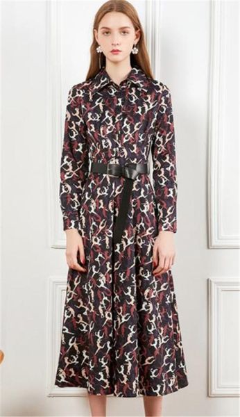 

dresses casual females clothing mulit ballerina print womens casual dresses fashion single breasted womens designer shirt, Black;gray