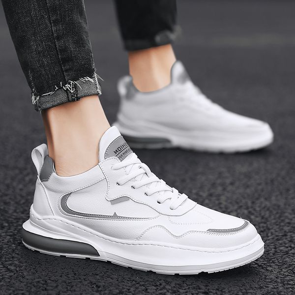

leather men casual shoes designer mens moccasins breathable lace up shoes men soft comfortable zapatos de hombre, Black