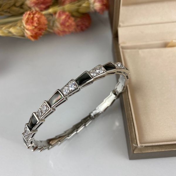 

браслеты свадебные украшения женщины gray snake bone браслет серебро женщины партии браслеты, Black