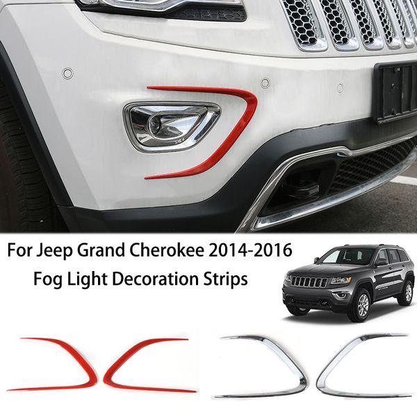 ABS Auto Front Stoßstange Nebel Licht Dekoration Streifen Für Jeep Grand Cherokee 2014-2016 Außen Zubehör