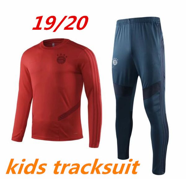

2019 2020 bayern munich kids soccer tracksuit 19 20 bayern football training suit kids james lewandowski muller child chandal jogging, Black