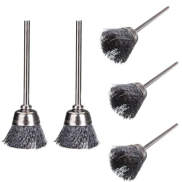 

promotion 5pcs steel wire brush 20mm dia brush for rotary tool grinder 3mm shank