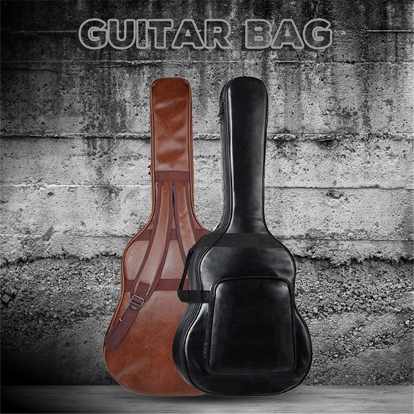 

waterproof pu leather guitar beginner classical acoustic thickened sponge padded guitar carrying case 40 41 inch guitar backpack