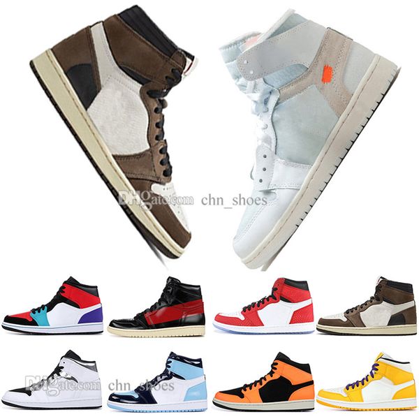 

1 og travis scotts basketball shoes mens women spiderman chicago couture homage to home white silver pine green men sports sneakers