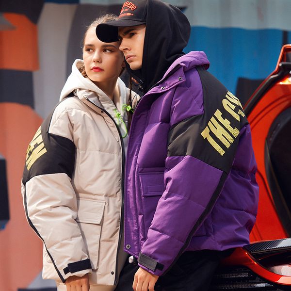 

2019 winter new down jacket men's hip hop short warm down coat clothes men coat winter, Black