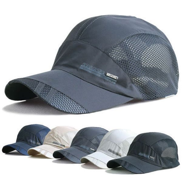 

fashion mens summer outdoor sport baseball hat running visor cap 2019 new cool quick dry mesh cap 6 colors gorras, Blue;gray